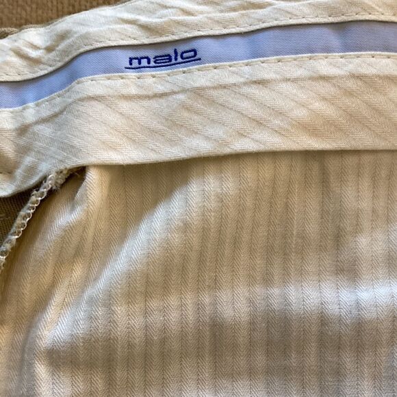Malo Mens Khaki Cotton Straight Leg Pants with cuffs. Size US 32 Waist, 52 IT. - Picture 7 of 8